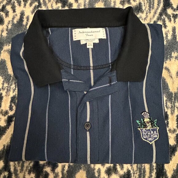LS Duke Golf Club striped polo by Izod Club - Picture 1 of 6